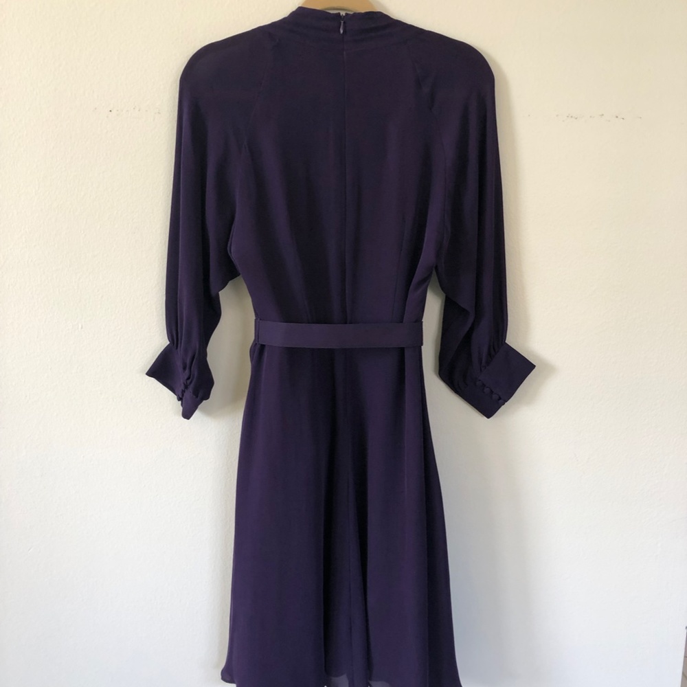 Badgley Mischka Silk Dress Size 8 Plum Color - Picture 7 of 13